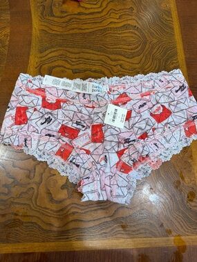 Hanky Panky Pink & Red Lace-Trim Boyshort Panty